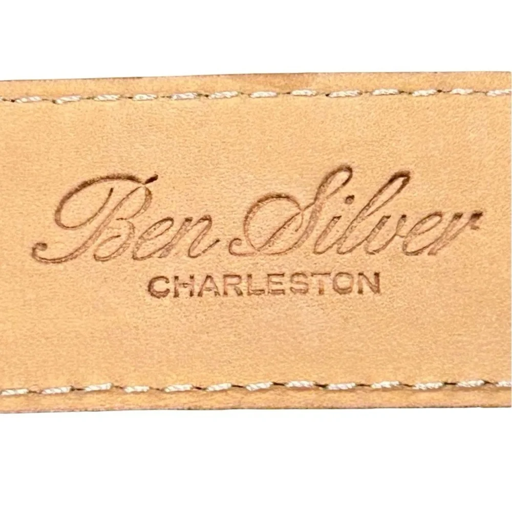 Ben Silver Charleston Genuine Alligator Leather Belt Black